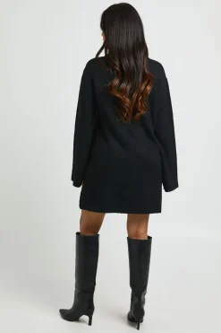 boohoo Robe Mini Tricotée À Col Rond Et Manches Évasées Petite<Femme Pulls Et Gilets|Toutes Les Mailles