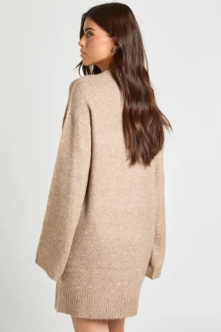 boohoo Robe Mini Tricotée Col V Ultra Douce<Femme Robes À Manches Longues|Robes