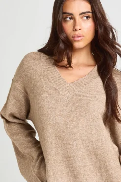 boohoo Robe Mini Tricotée Col V Ultra Douce<Femme Robes À Manches Longues|Robes