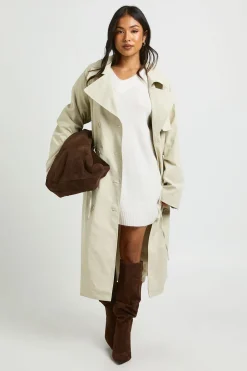 Robe Mini Tricotée Col V Ultra Douce Petite Taille