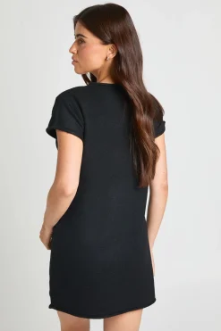 Robe Mini Tricotée À Détail De Couture Douce