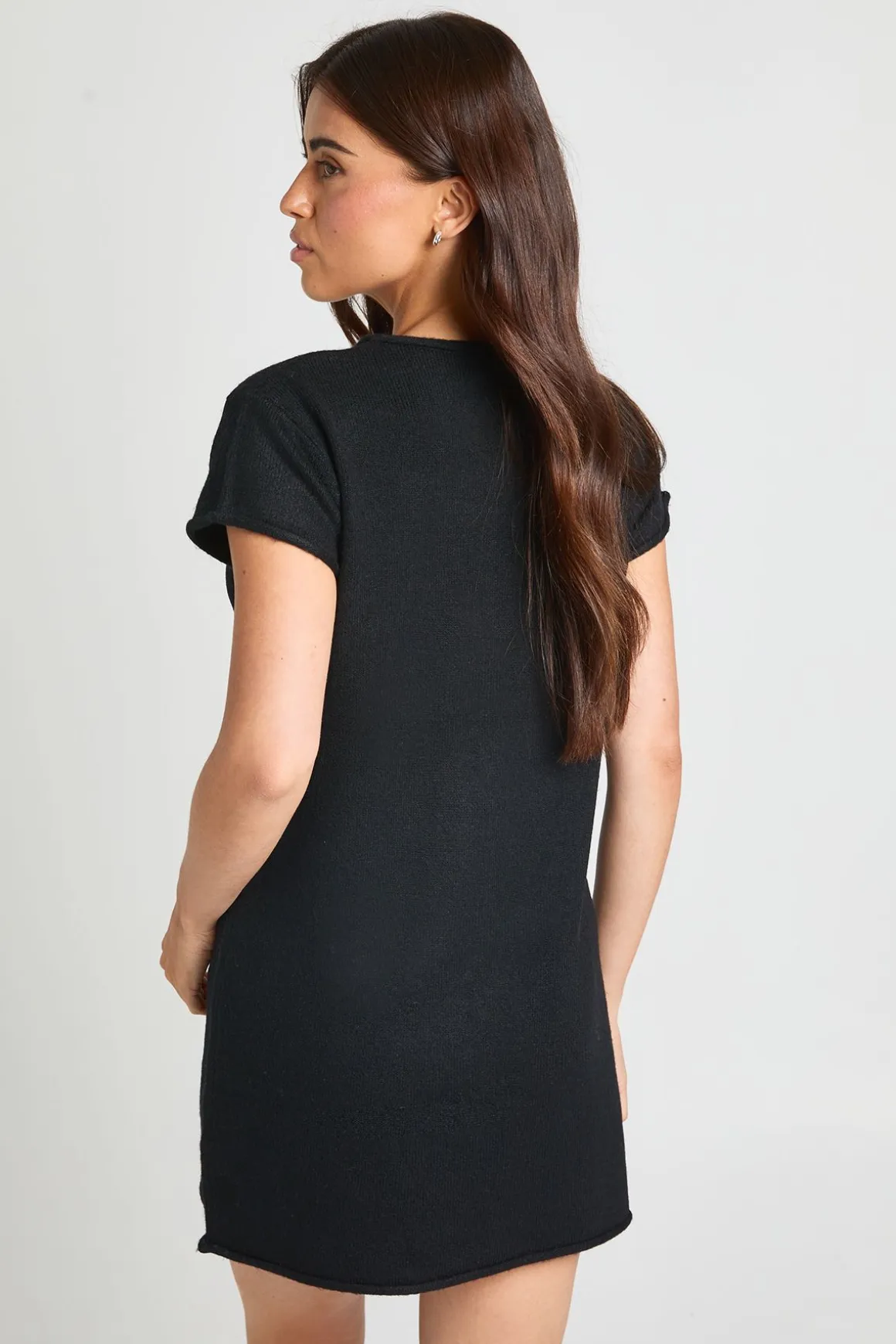 Robe Mini Tricotée À Détail De Couture Douce