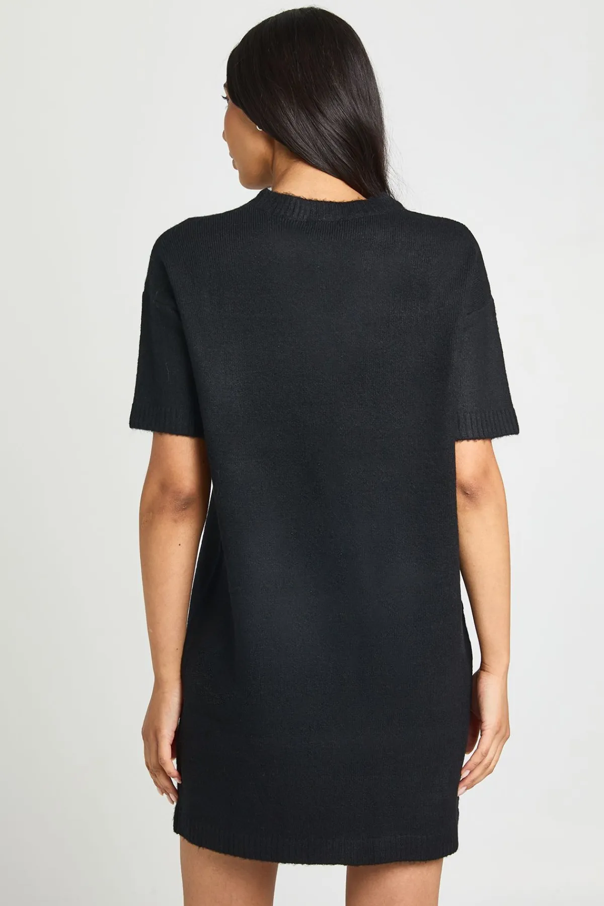 boohoo Robe Mini Tricotée Haute Avec Détails De Coutures Apparentes En Maille Douce<Femme Pulls Et Gilets|Toutes Les Mailles