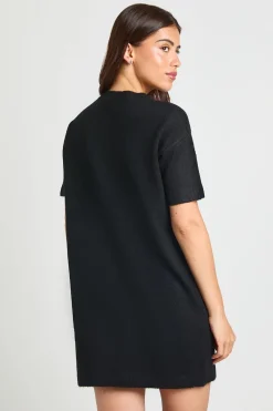 boohoo Robe Mini Tricotée À Manches Courtes Et Col En V<Femme Pulls Et Gilets|Toutes Les Mailles