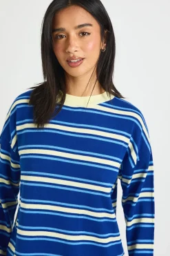 Robe Mini Tricotée À Rayures Et Manches Longues Petite