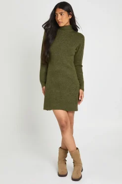 Robe Mini Tricotée Ultra Douce À Col Montant Tall