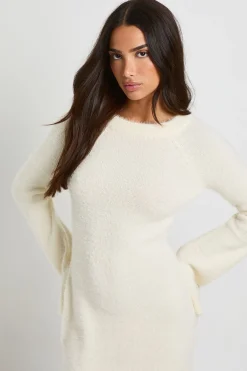 boohoo Robe Mini Tricotée Ultra Douce Avec Nœud Au Dos Pour Petite Taille<Femme Pulls Et Gilets|Toutes Les Mailles