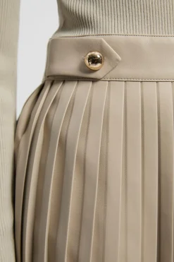 KarenMillen Robe Mini Tricot Plissée à Détail Patte en Mélange Viscose Côtelée et synthétique<Femme Toutes Les Robes|Robes À Manches Longues