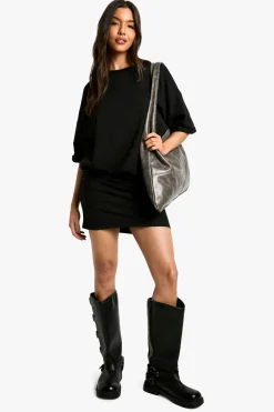 Robe mini t-shirt froncée