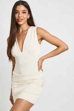 Robe Mini Ultra Douce À Drapé Frontal