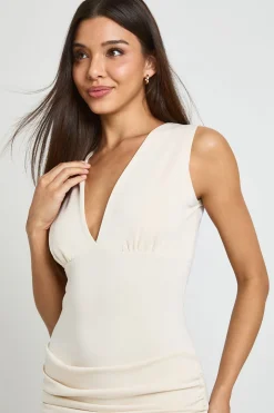 Robe Mini Ultra Douce À Drapé Frontal