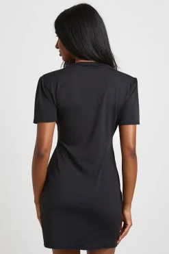 Robe Mini Ultra Douce À Détails De Coutures Et Épaulettes