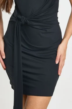 Robe Mini Ultra Douce À Nœud À La Taille