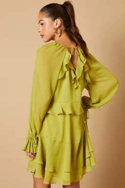 Oasis Robe Mini Unie à Détails Volantés<Femme Toutes Les Robes|Robes À Manches Longues