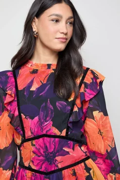 Robe Mini Évasée avec Détails Froncés