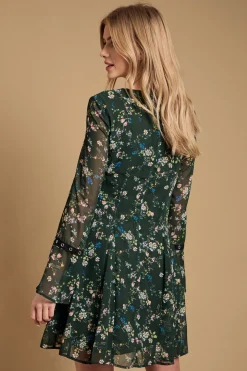 Robe Mini Évasée à Fronces