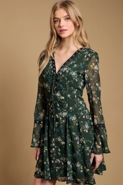 Robe Mini Évasée à Fronces