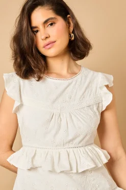 Robe Mini à Volants Broderie
