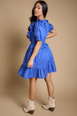 Robe Mini À Volants Broderie Anglaise Avec Nœud Devant Petite