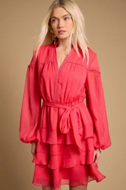 Robe Mini À Volants Contrastés