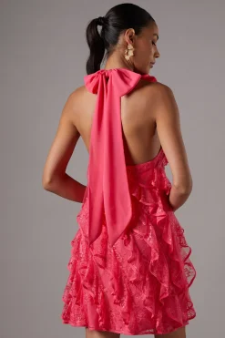 Coast Robe Mini à Volants en Dentelle<Femme Satin Et Dentelle|Robes