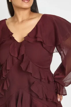 Robe Mini À Volants En Mousseline Grande Taille