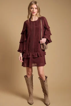 Robe Mini à Volants Étagés