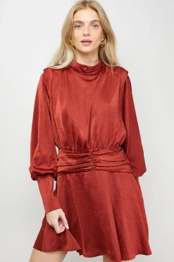 Robe Mini Western à Épaules Volumineuses