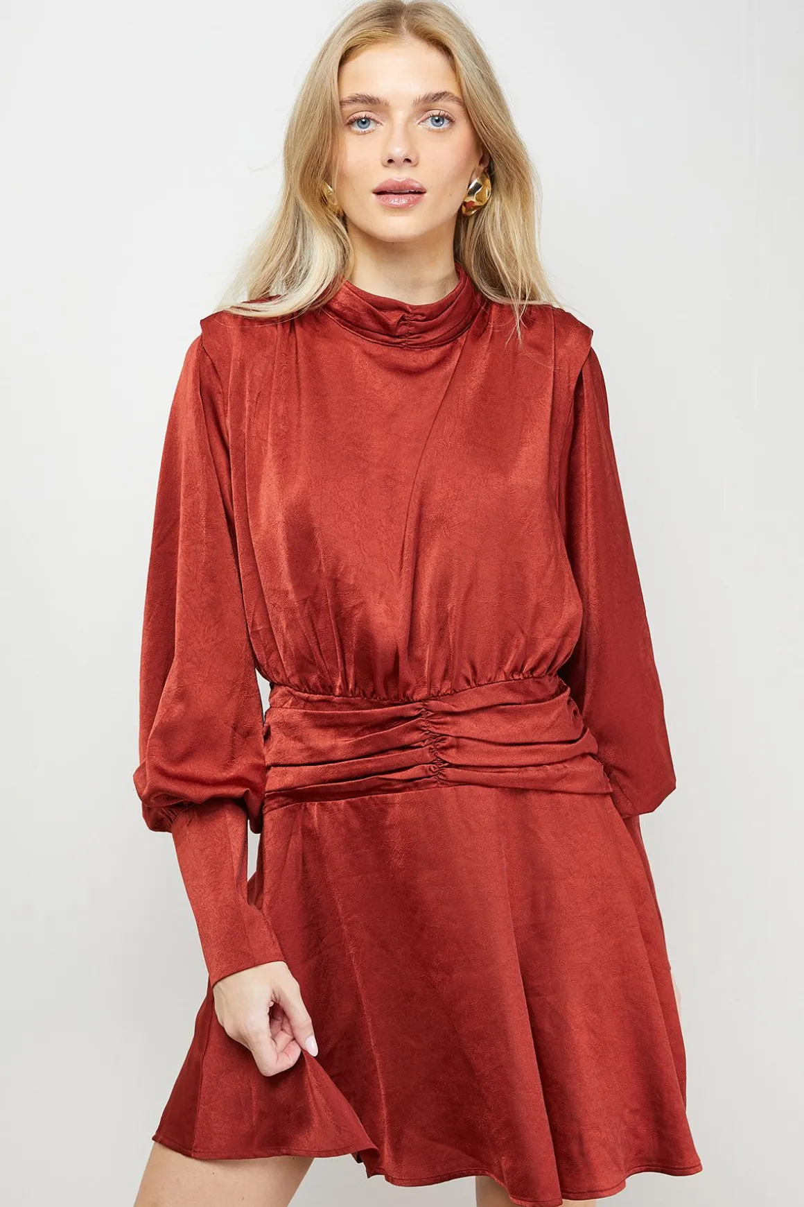 Robe Mini Western à Épaules Volumineuses