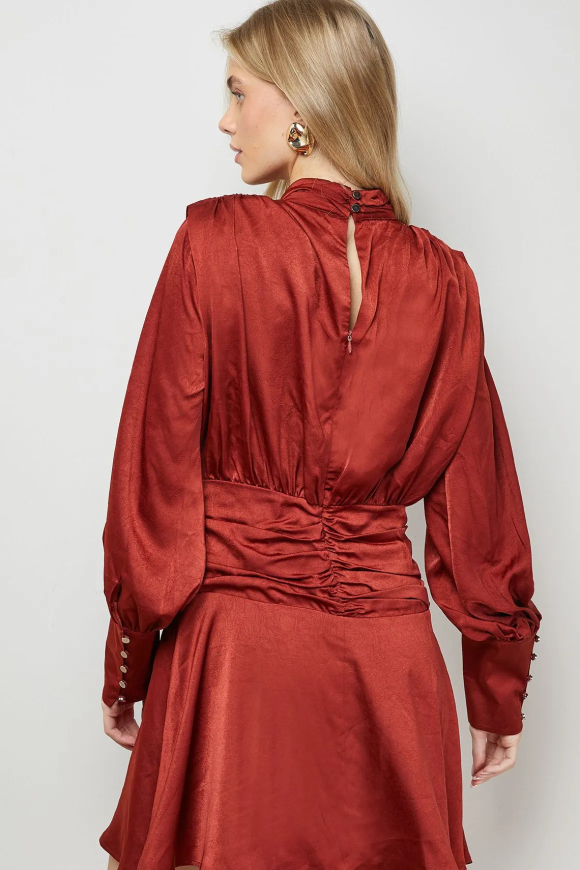 Robe Mini Western à Épaules Volumineuses