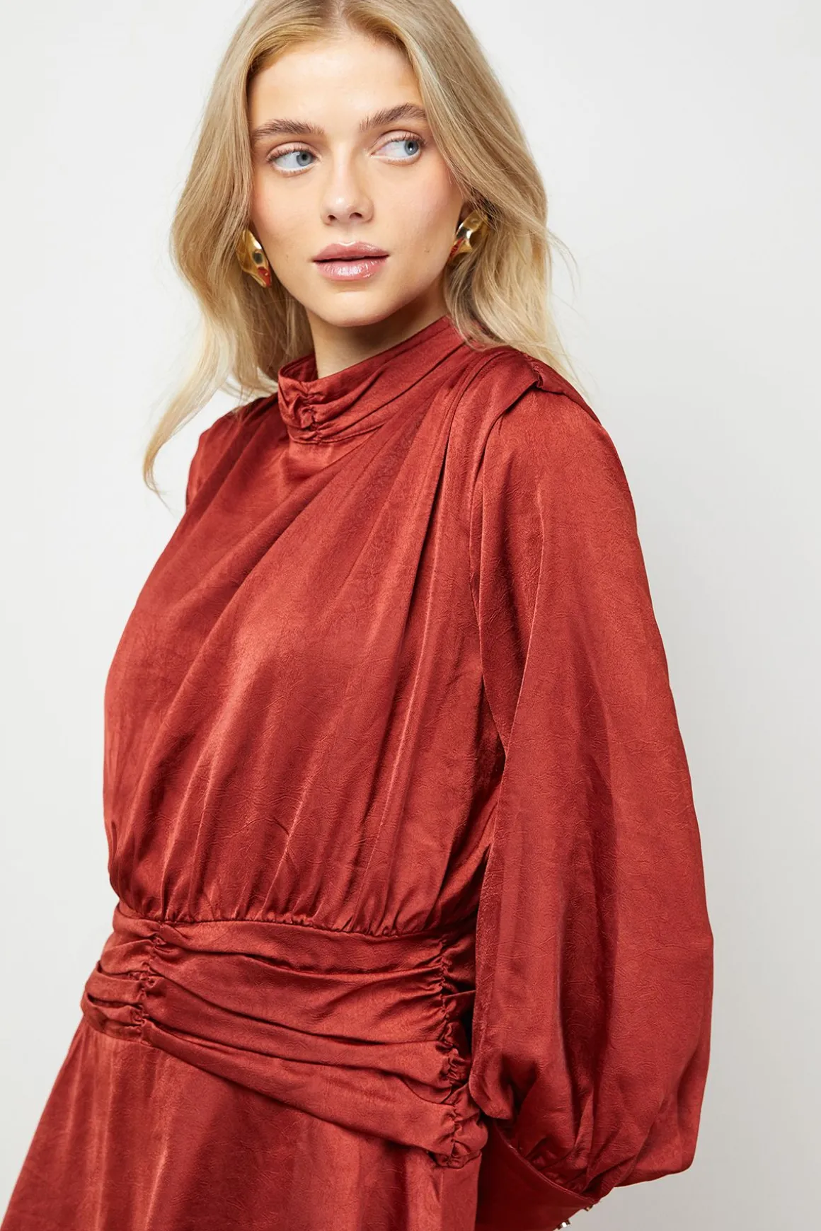 Robe Mini Western à Épaules Volumineuses