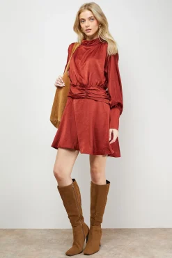 Robe Mini Western à Épaules Volumineuses