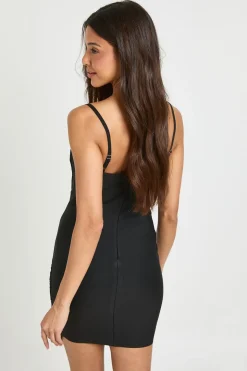 Robe Moulante Courte Premium À Détails Pompons