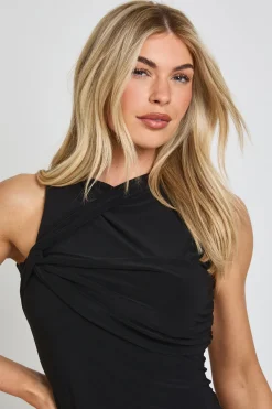 Robe Moulante Dos Nageur En Tissu Slinky Avec Détail Torsadé