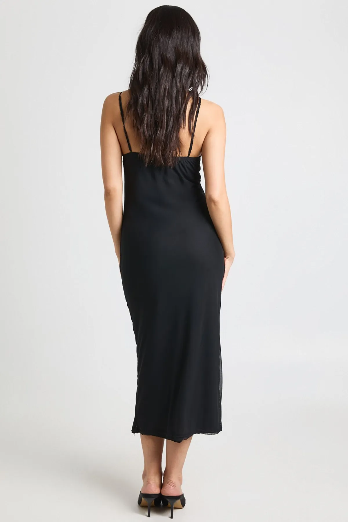 boohoo Robe Moulante En Mesh Avec Détail De Bonnets En Dentelle<Femme Robes Moulantes|Satin Et Dentelle