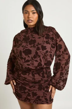 Robe Moulante Froncée Dévorée Grande Taille