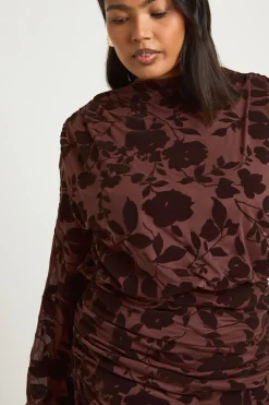 Robe Moulante Froncée Dévorée Grande Taille