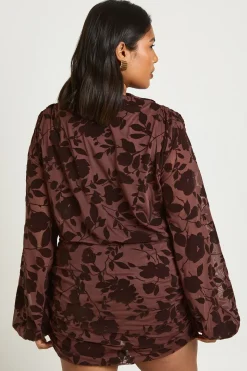 Robe Moulante Froncée Dévorée Grande Taille