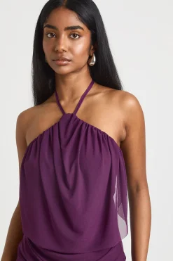 boohoo Robe Moulante Mi-Longue à Col Bénitier et Dos Nu en Résille<Femme Robes Moulantes|Robes