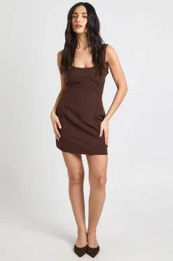 Robe Moulante Mini À Détails De Coutures
