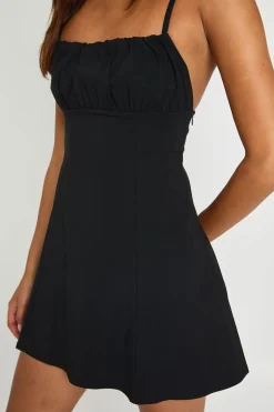 Robe Moulante Mini En Bengaline À Buste Froncé