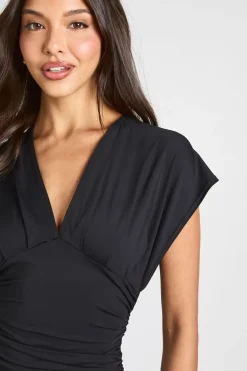 boohoo Robe Moulante Sculptante À Décolleté Plongeant Et Fronces<Femme Robes Moulantes|Robes