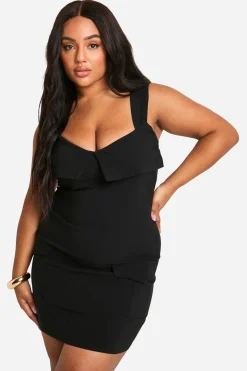 Robe moulante utilitaire Plus avec détails de pli en bengaline