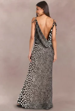 Robe Nuisette À Bretelles Avec Encolure Drapée À Pois