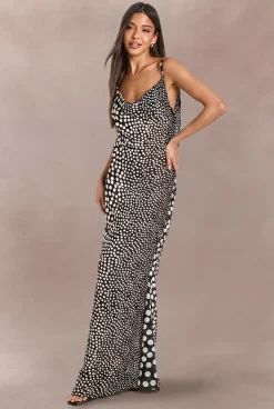 Robe Nuisette À Bretelles Avec Encolure Drapée À Pois