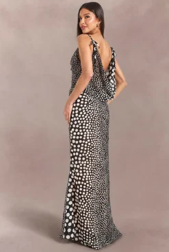 Robe Nuisette À Bretelles Avec Encolure Drapée À Pois