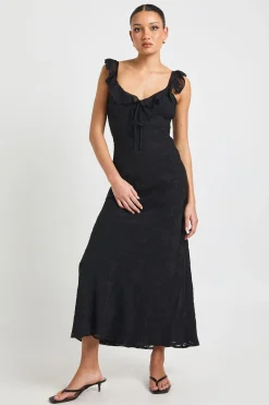 Robe Nuisette à Bretelles Volantées Motif Floral Dévoré