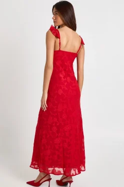Robe Nuisette à Bretelles Volantées Motif Floral Dévoré
