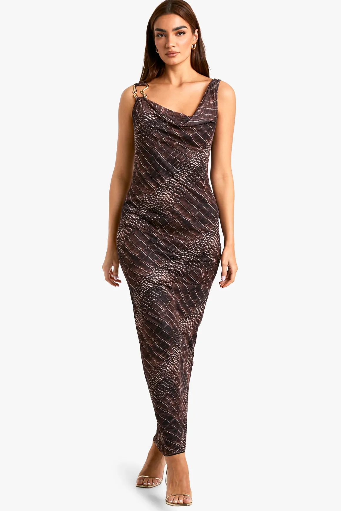 Robe nuisette croco à col bénitier