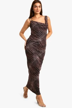 Robe nuisette croco à col bénitier